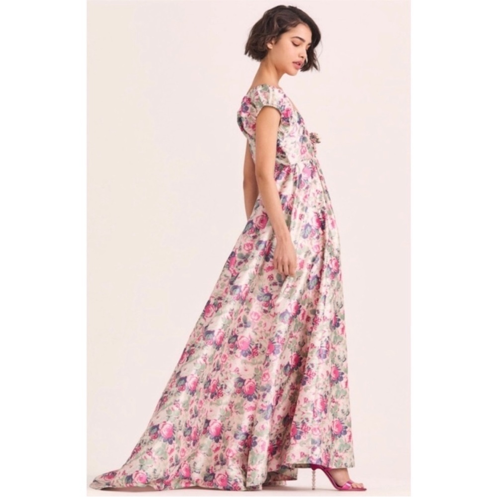 LoveShackFancy Floral Ivory and Pink Wedding Dress - Picture 2 of 15